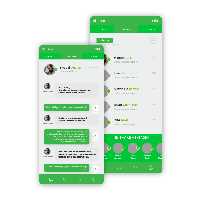 sites ping - comunicação por chat